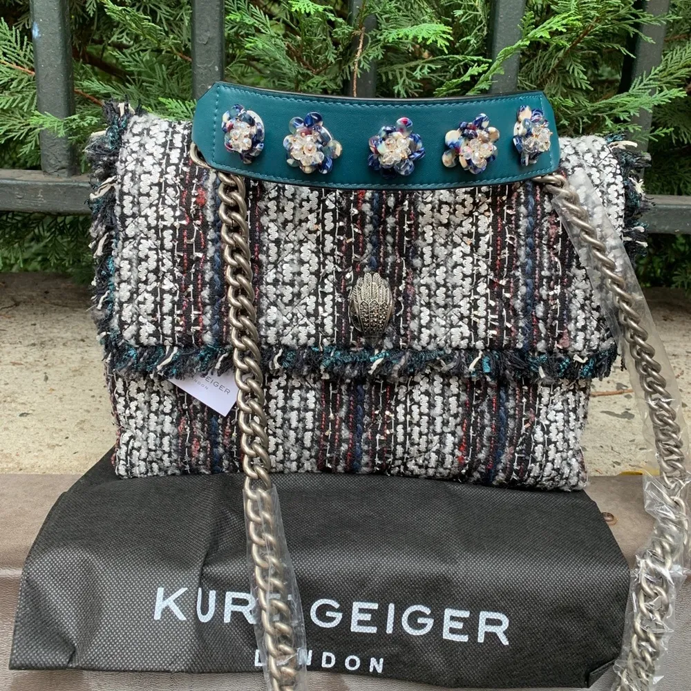 Authentic KURT GEIGER LONDON TWEED/leather Crosby - Image 2