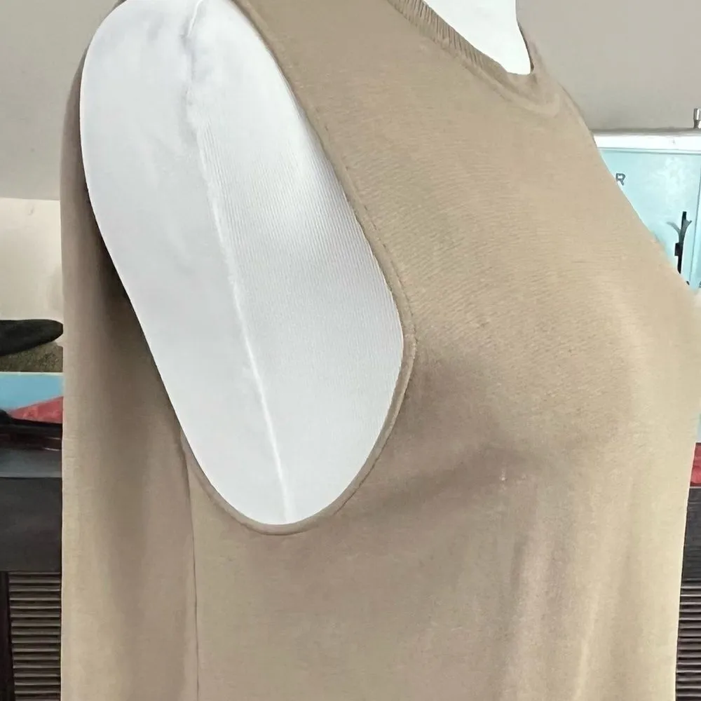 Kerisma Knits Tan Sleeveless Tunic Mini Dress M - Image 5