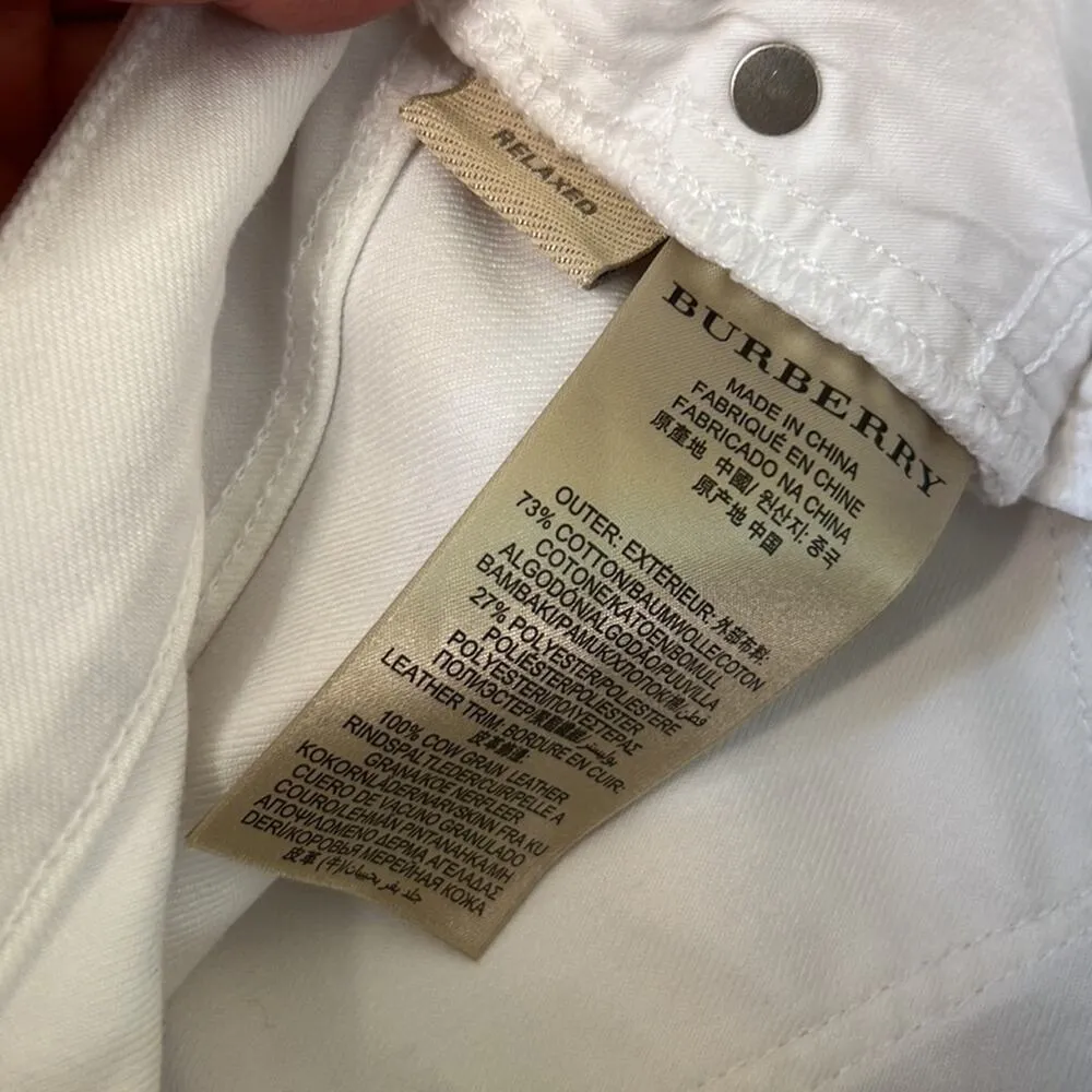 Women’s Burberry Brit Relaxed fit mid rise white denim jeans size 28 - Image 5