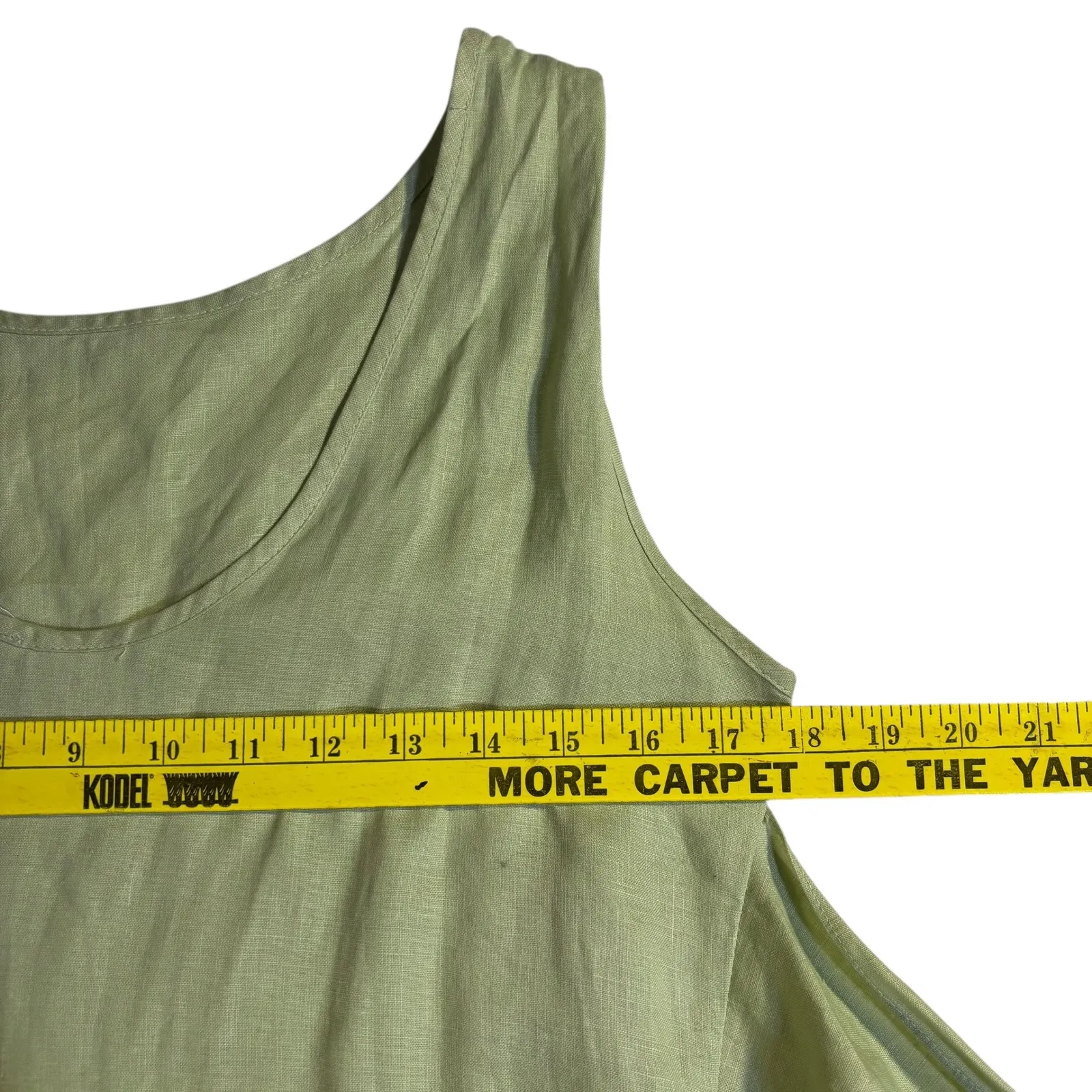 Merona Women's Sleeveless Maxi Dress 100% Linen Tie Back Light Green S‎ Y2K - Image 9