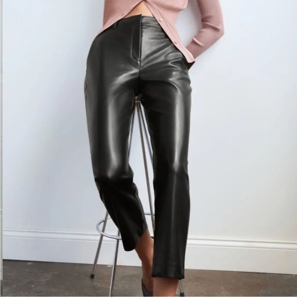 EUC Aritzia Babaton Command Crop (Ankle) Faux Leather Pants Size 10 - Image 2