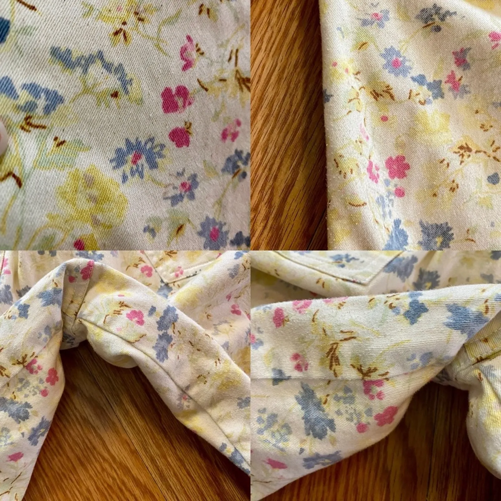 Coldwater Creek Vintage Yellow Pastel Floral Pants Jeans Womens 8 - Image 14