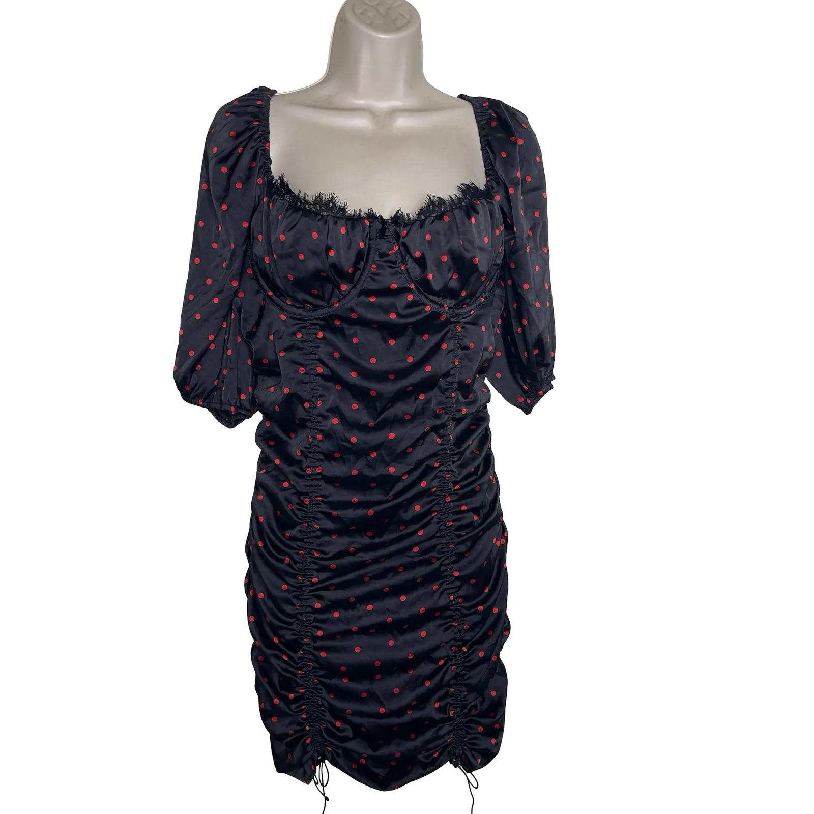 For Love & Lemons Melrose Black Red Mini Dress sz XL - Image 2