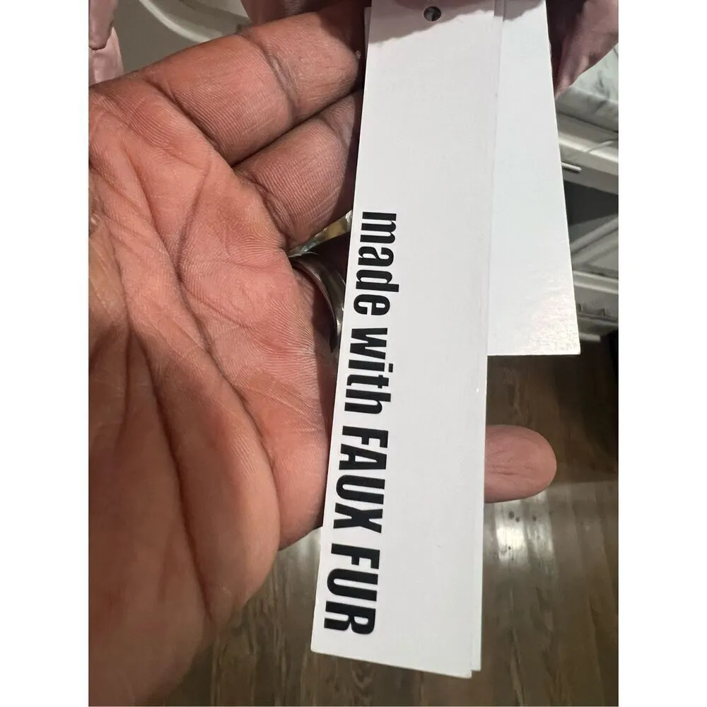 Details Women's Long Sleeve Quilted Puffer Jacket with Faux Fur Trim 2XL Pink Size XXL - Image 4