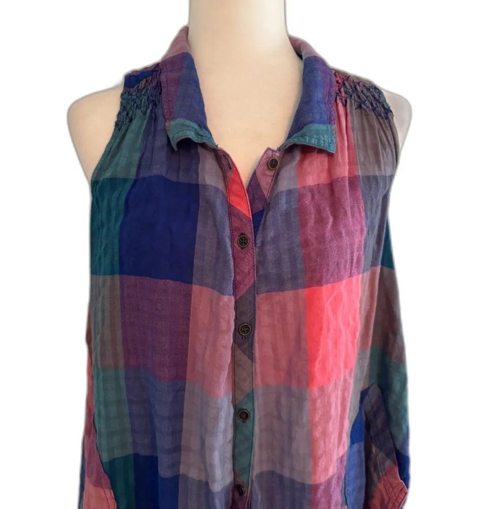 Holding Horses | Anthropologie Ronan Sleeveless Plaid Multicolor Dress Size XSP - Image 3