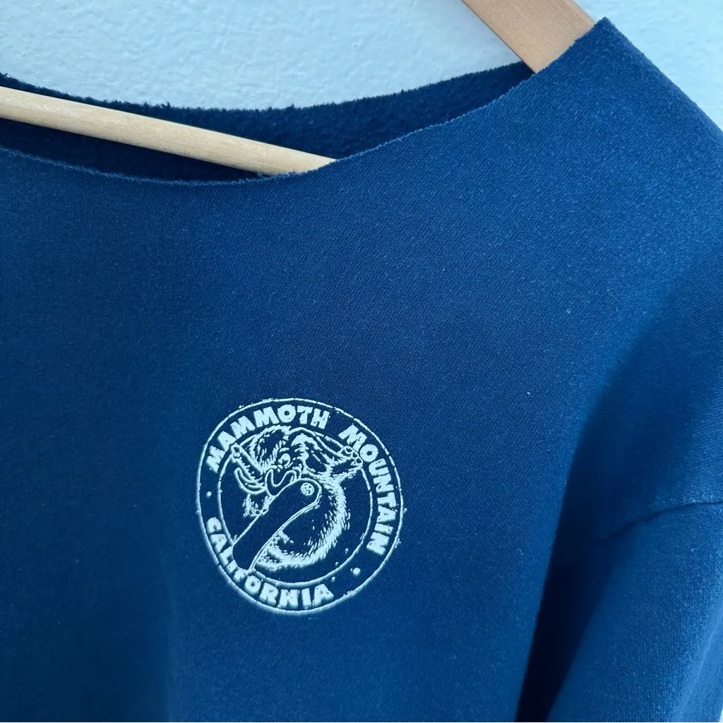 Mammoth Mountain California Off the Shoulder Sweatshirt Blue Size undefined - Image 3