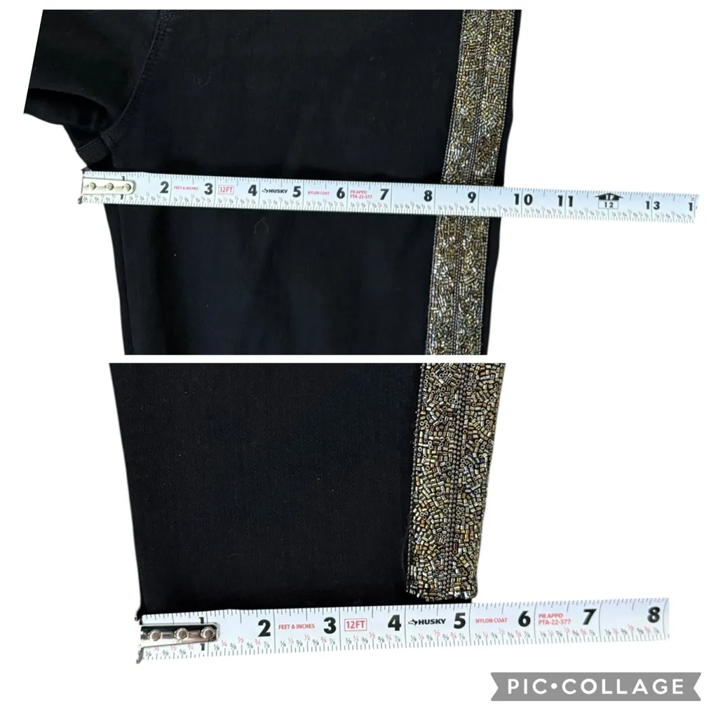 MOTHER Denim High Waisted Looker Ankle Fray Guilty Flash Black Embellished 28 - Image 13