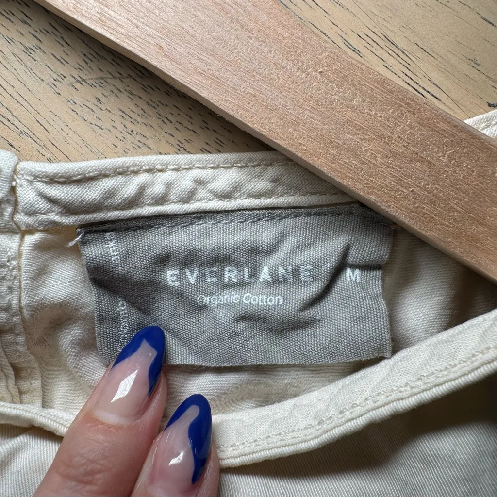 Everlane Bubble Canvas Crewneck Synch Elastic Waist Blouse Shirt Tank M - Image 5
