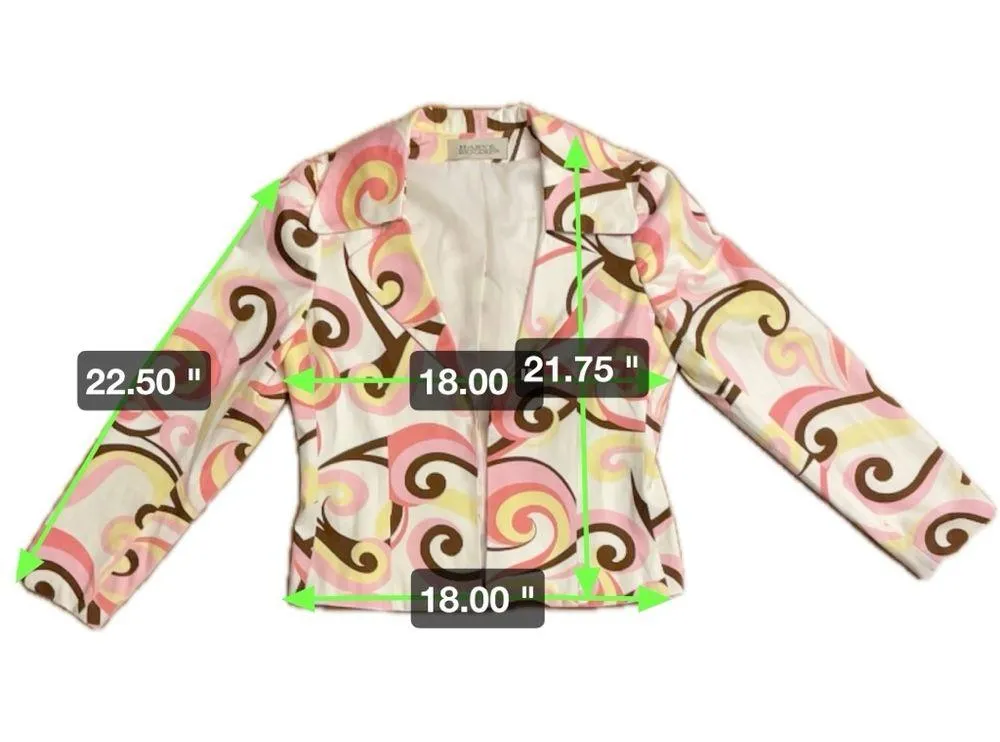 Harvé Benard Groovy 70s Swirl Pattern Women’s Blazer Jacket Size S Approx - Image 6