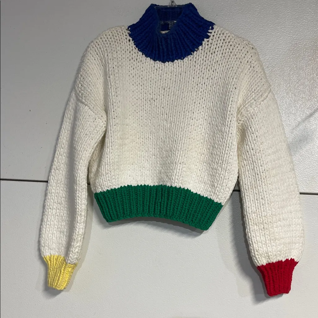 YLLW THE LABEL ZORA CHUNKY KNIT SWEATER WHITE MEDIUM - Image 2