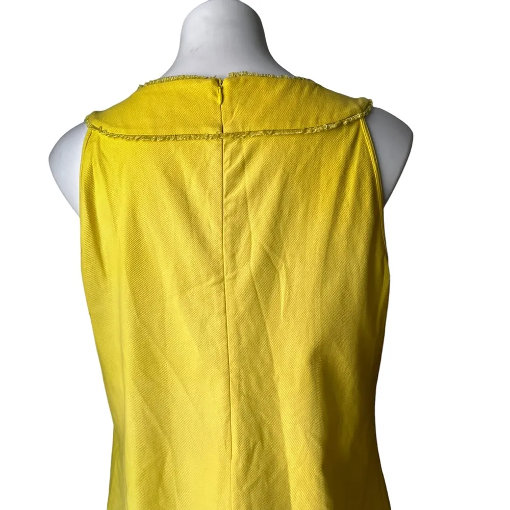 Piazza Sempione Yellow Sleeveless Smock Shift Dress with Front Pleat - Image 8