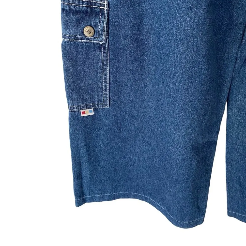 KIK Girl Drawcord Wide Leg 90s Rave Jean Crop Jeans small medium Blue Size 12 - Image 8