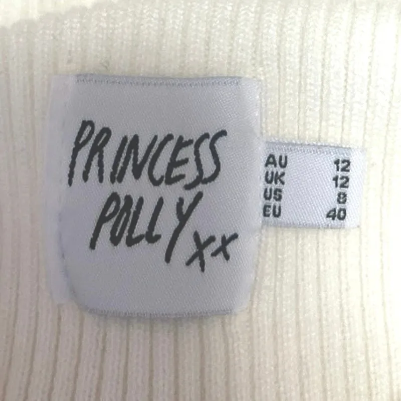 Princess Polly Women's White Turtleneck Rib Knit Long Sleeve Crop Sweater Top 8 - Image 3