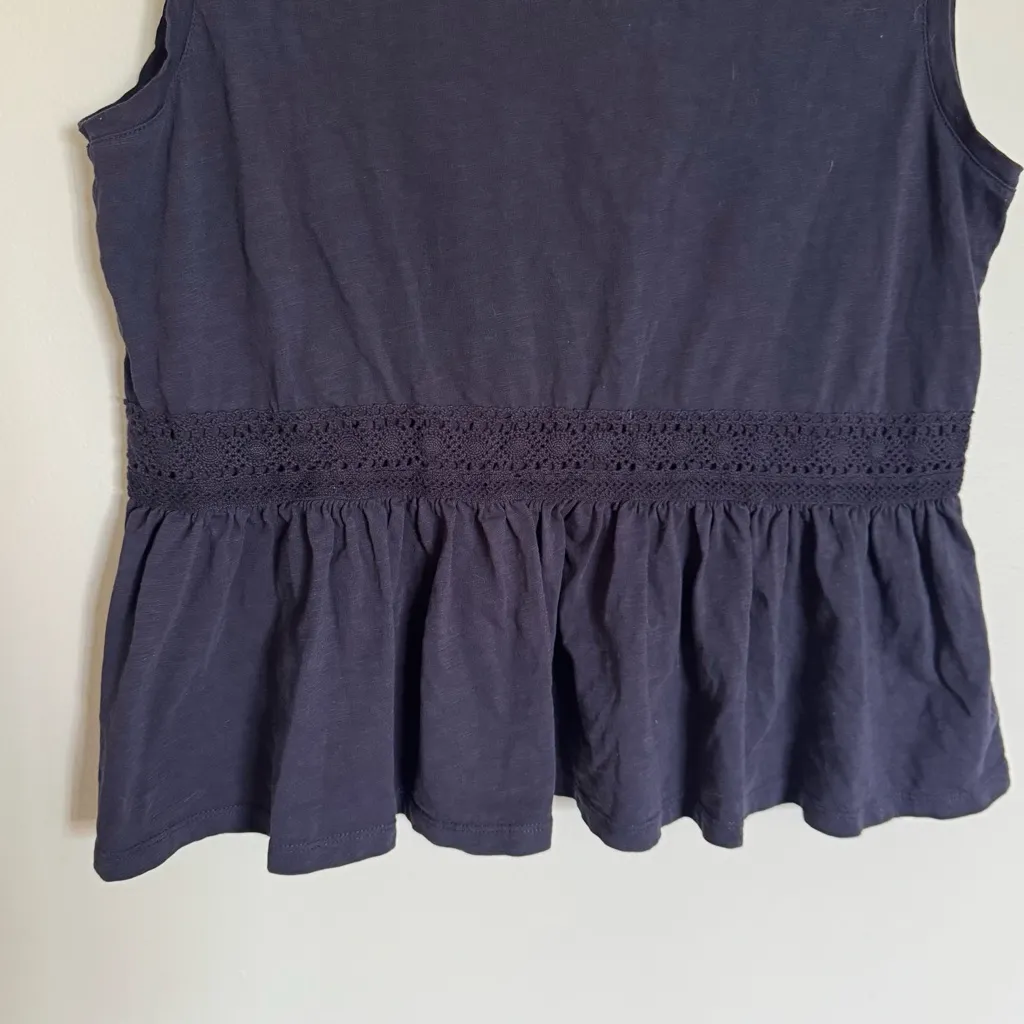 Barbour Willow Swing Top – Women’s US 8 / UK 12 Midnight Navy Crochet Tie Back - Image 2