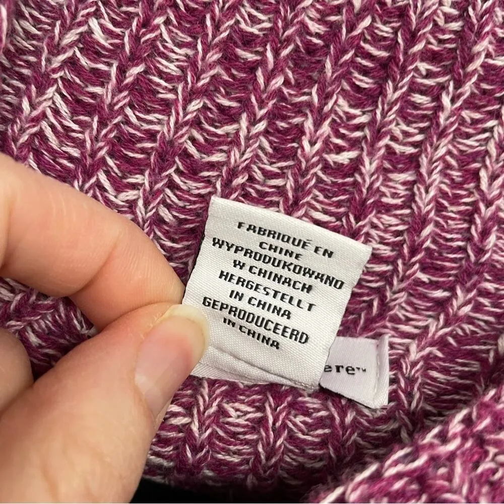 Cupcakes and Cashmere Purple Marled Mock Neck Sweater Womens S Chunky Knit Warm - Image 6
