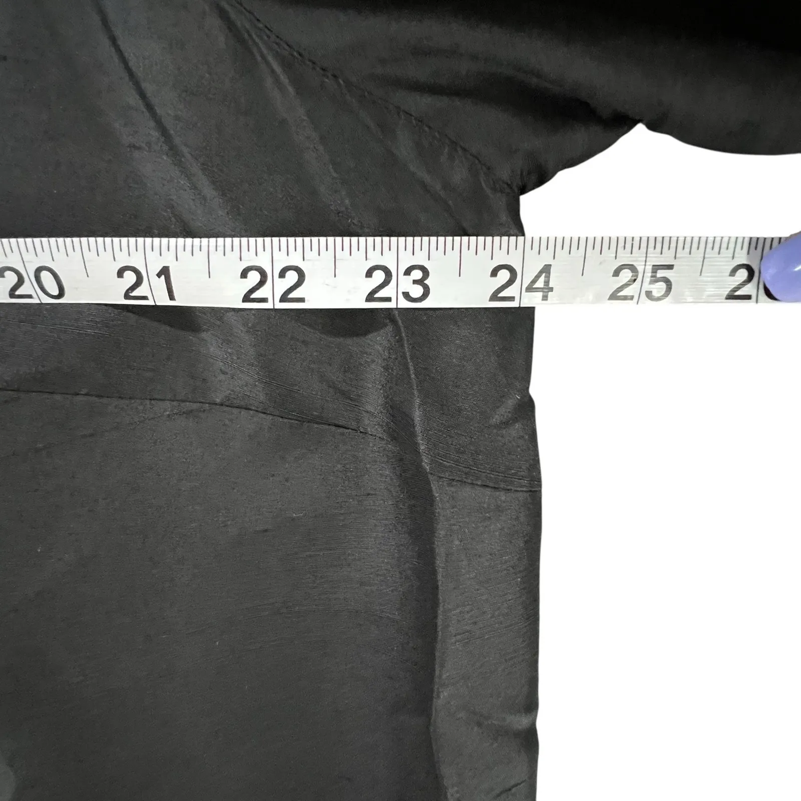 Harve Benard Tunic Shirt Dress 16W Black 100% Silk Button Front Relaxed Lagom - Image 9