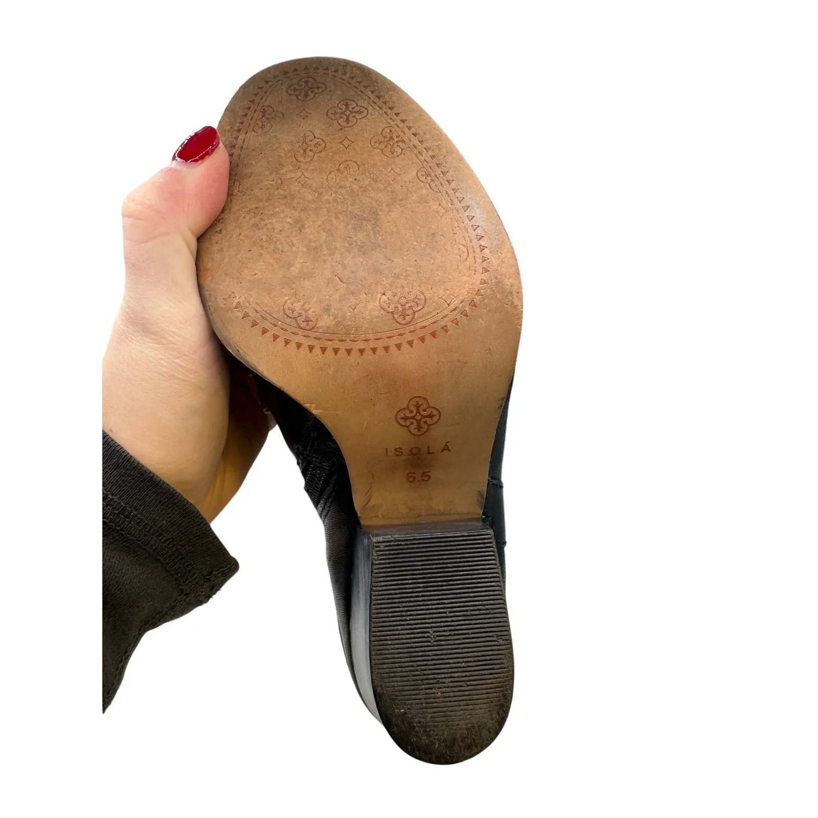 Isola Levin Black Leather Ankle Boots Women's 6.5 - Image 5