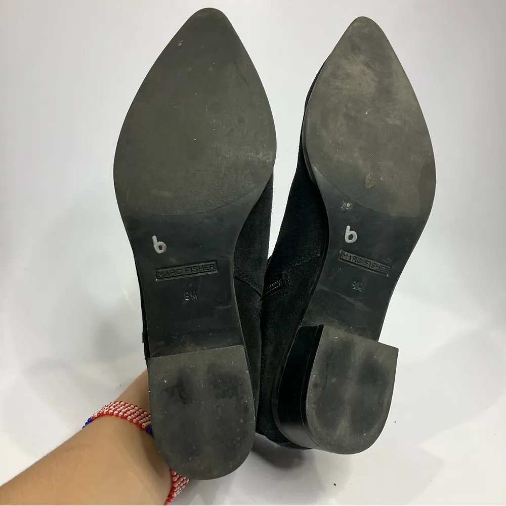 Marc Fisher black suede pointed toe ankle boots size‎ 8 - Image 5