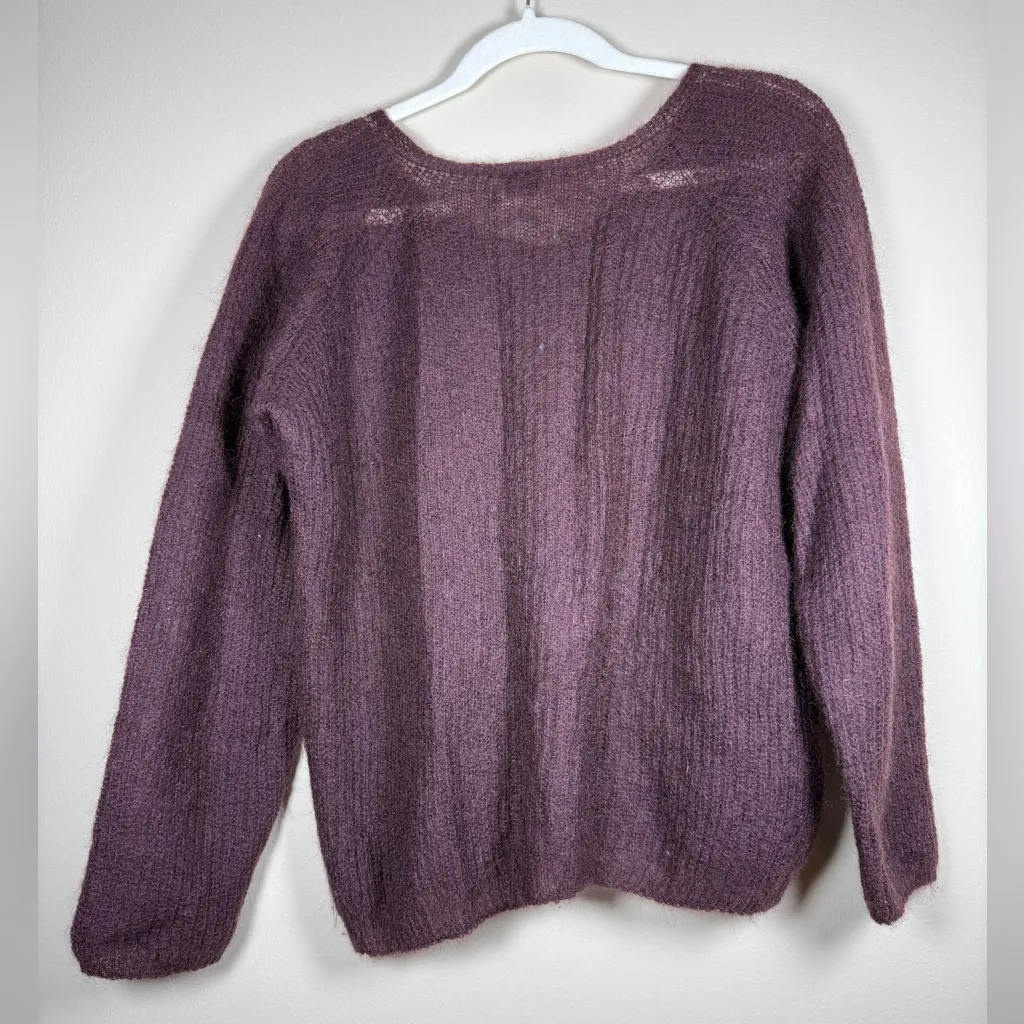 Max Mara Leisure Mohair & Wool Blend V-Neck Loose Knit Sweater Luxury Old Money - Image 10