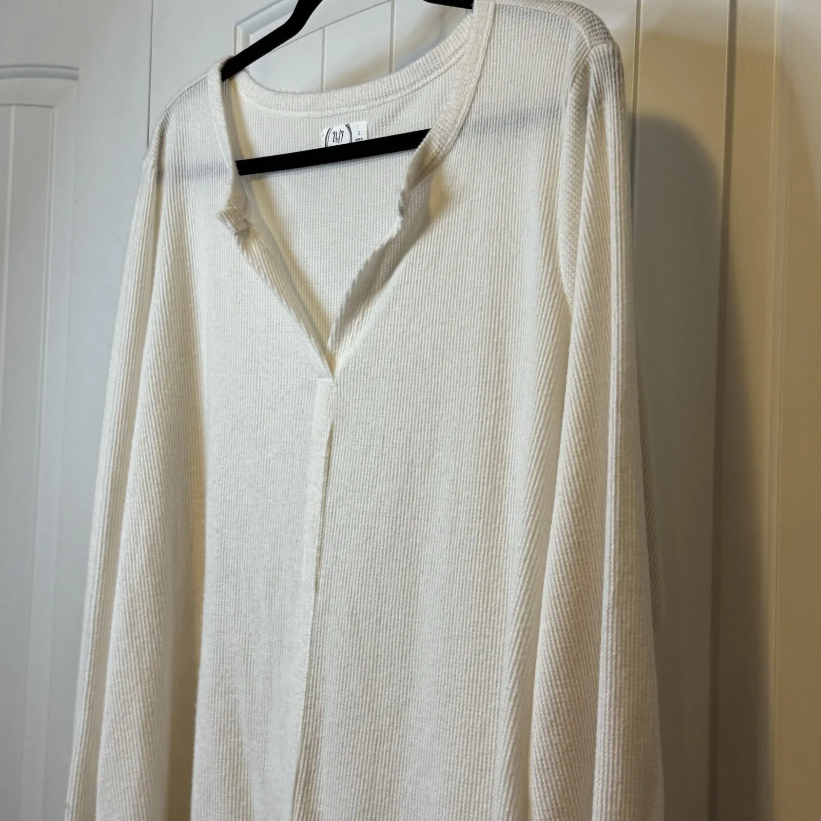 Maurices Set/2 Long Sleeve Ribbed Thermal Shirts 24/7 Soft Knit Jersey Tops 3X # Red - Image 10