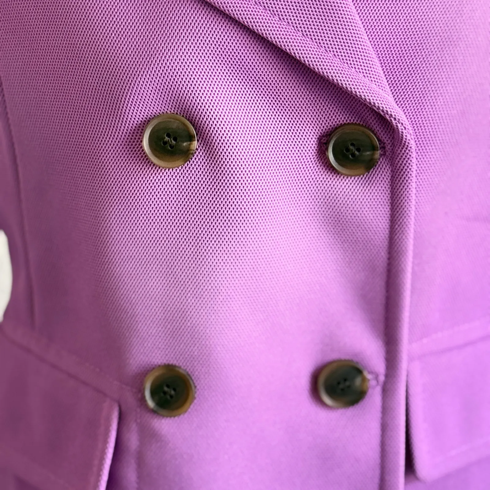 Liz Claiborne Double Breasted Blazer Sz S Purple Textured Business Office Siren - Image 6