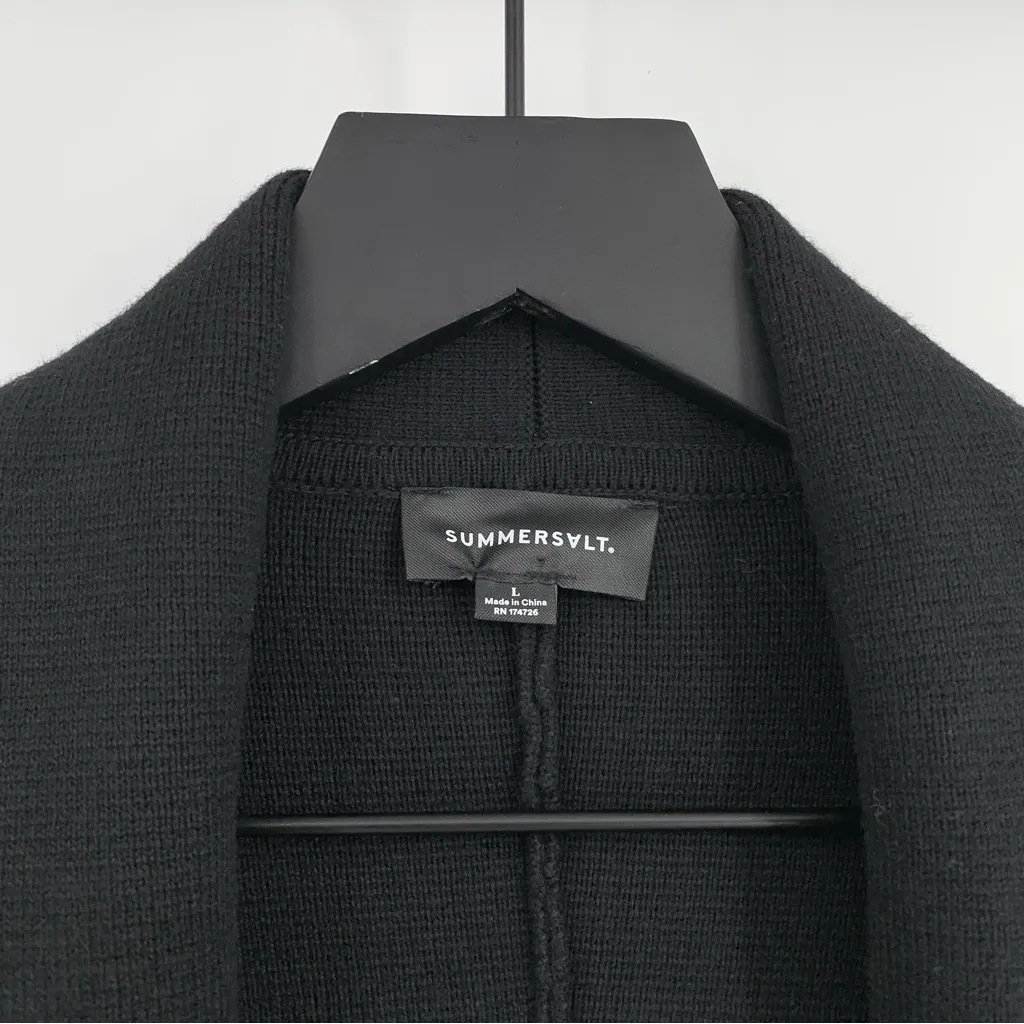 NWT SUMMERSALT Shawl Collar Sweater Blazer Black L - Image 4