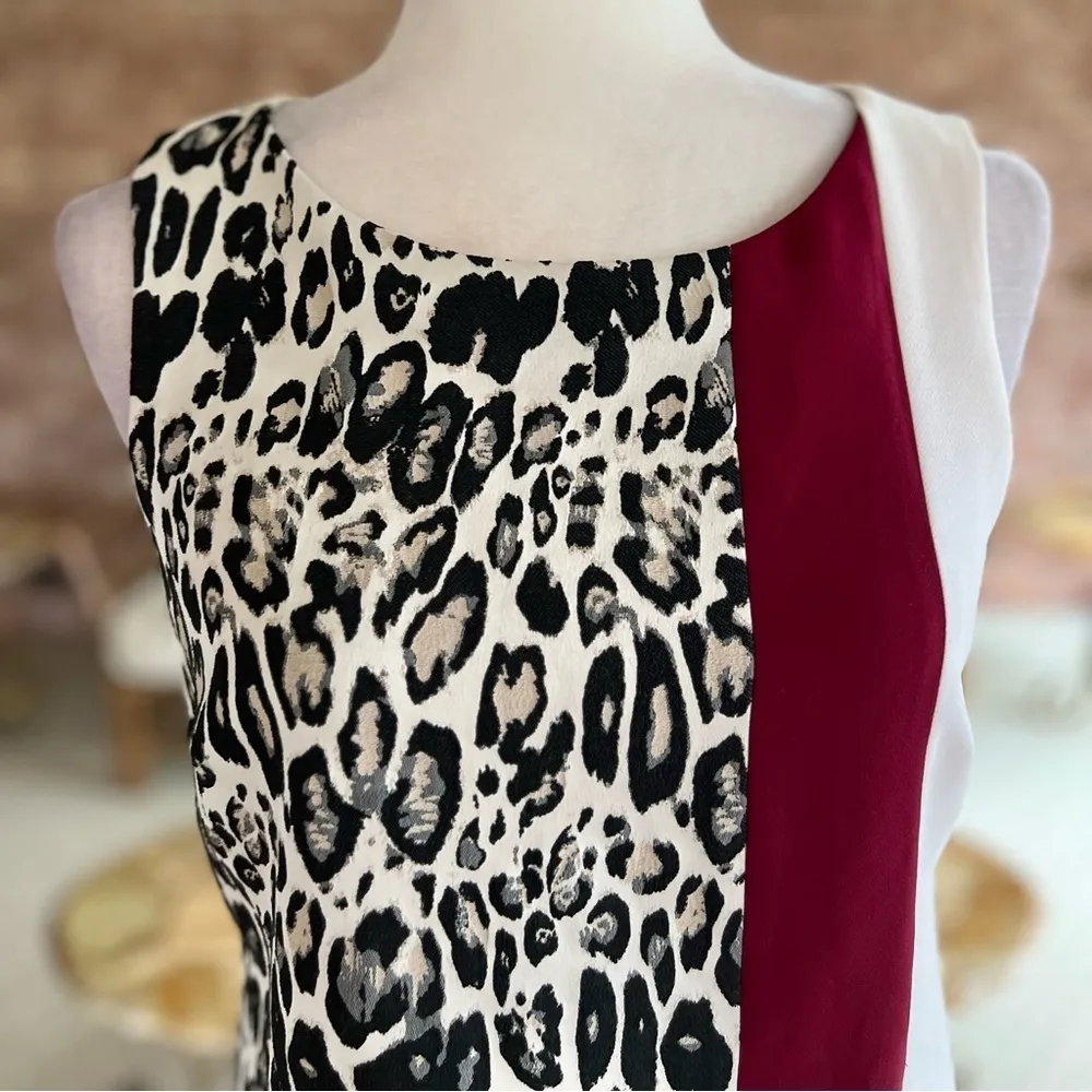 Ann Taylor Dress Animal Print Mini Sheath Black White  6P Party Chic Work Garden - Image 4