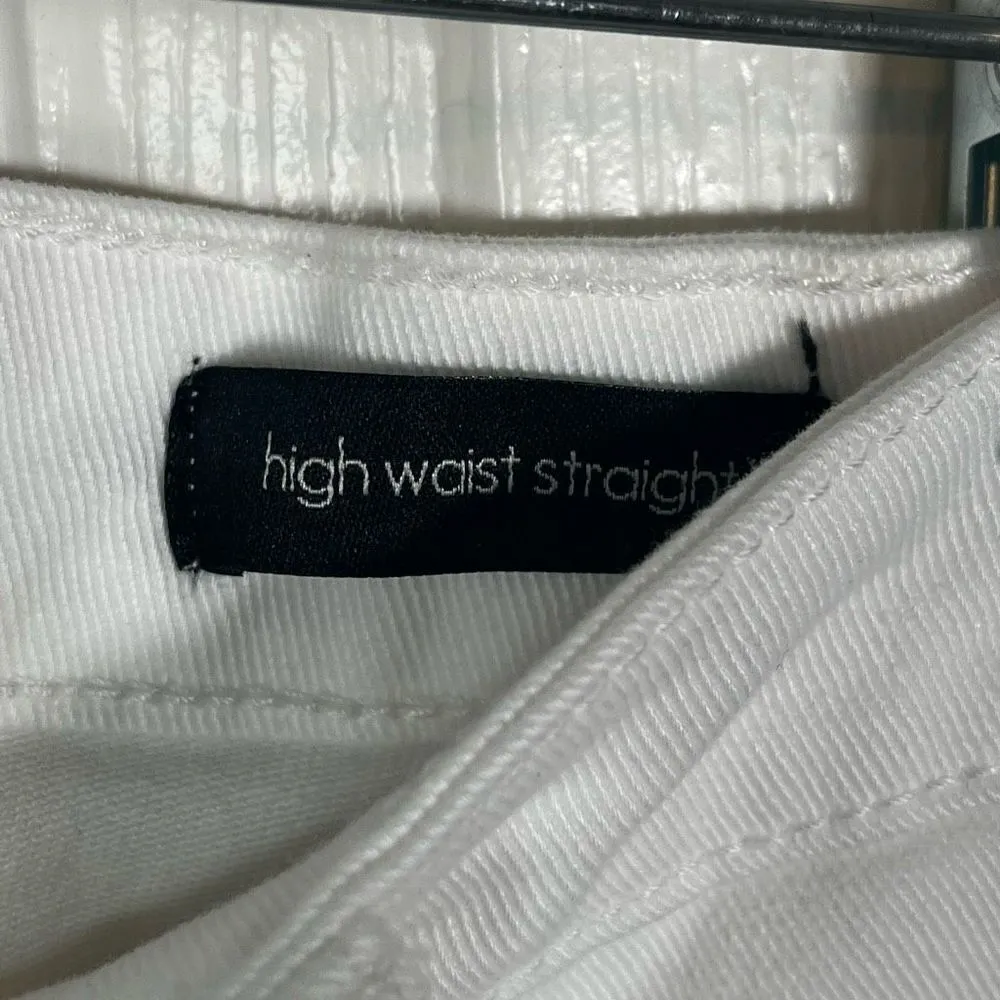 Ella Moss High Waist Straight Crop Jeans Sz 10 / 30 White Cropped Jeans - Image 5