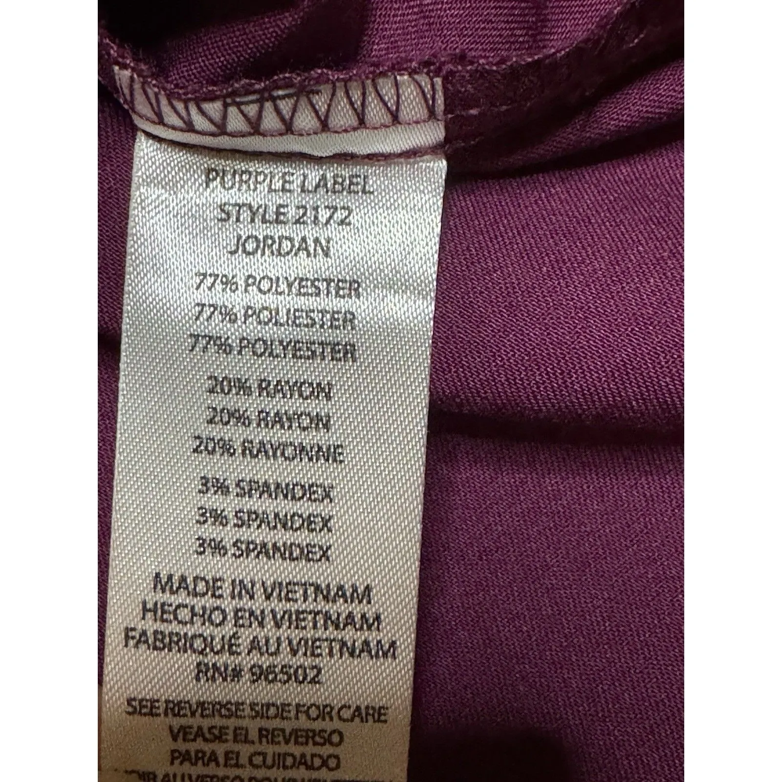 Healing Hands Purple Label Jordan Mock Wrap Scrub Top Women XL Wine VNeck Pocket - Image 8