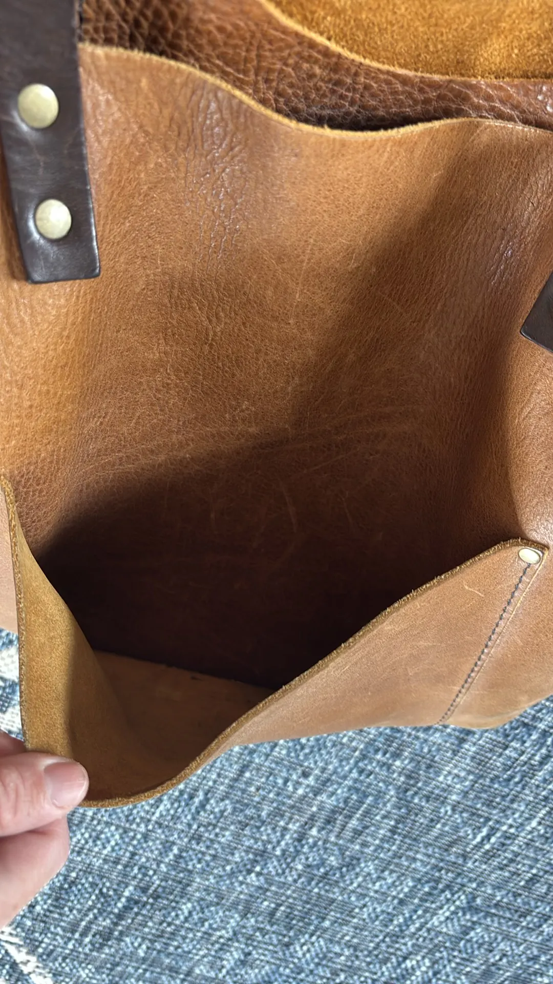 Portland Leather Large Tote Brown - Image 5