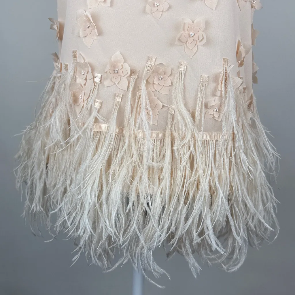 Moulinette Soeurs Anthropologie Feathered Fringe Floral Blouse Tank Top Small - Image 5