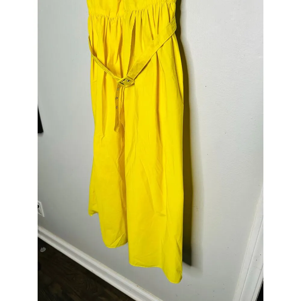 TOCCIN X RTR Bright Yellow Nylon Hourglass Sleeveless Twist Front Dress Size 10 - Image 5