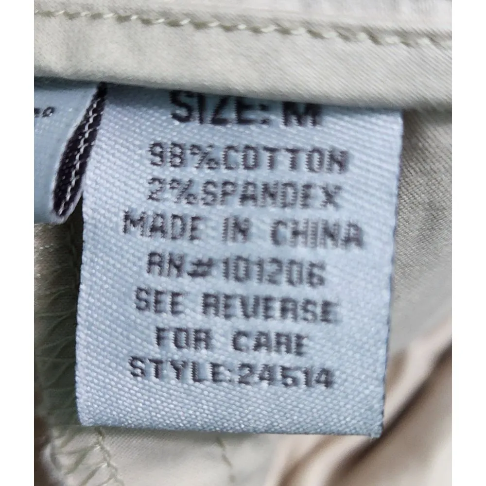 Soft Surroundings Khaki Cotton Stretch Ankle Pants with Button Detail Size M - Image 4