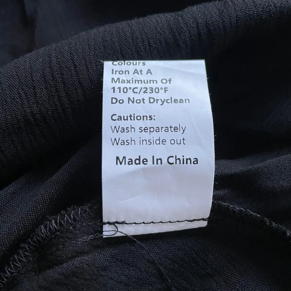 Commense Midi Dress Lightweight Open Sleeve Lace Trim Black Size XS NEW - Image 10