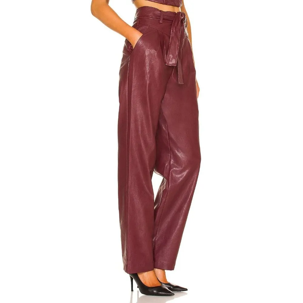 Lovers + Friends Bardot Trouser Burgundy Womens Size Small - Image 3