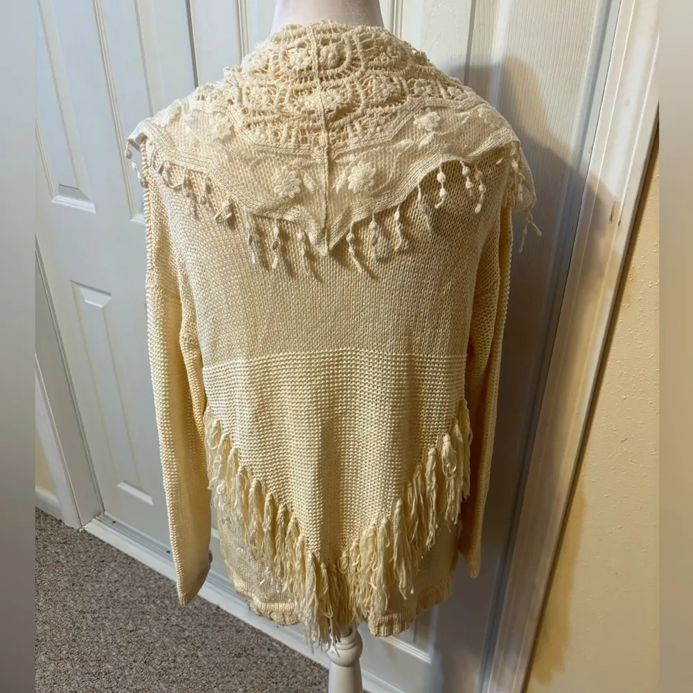Boho Cardigan from Double Zero Women’s Size Small Ivory Cream Off White - Image 2