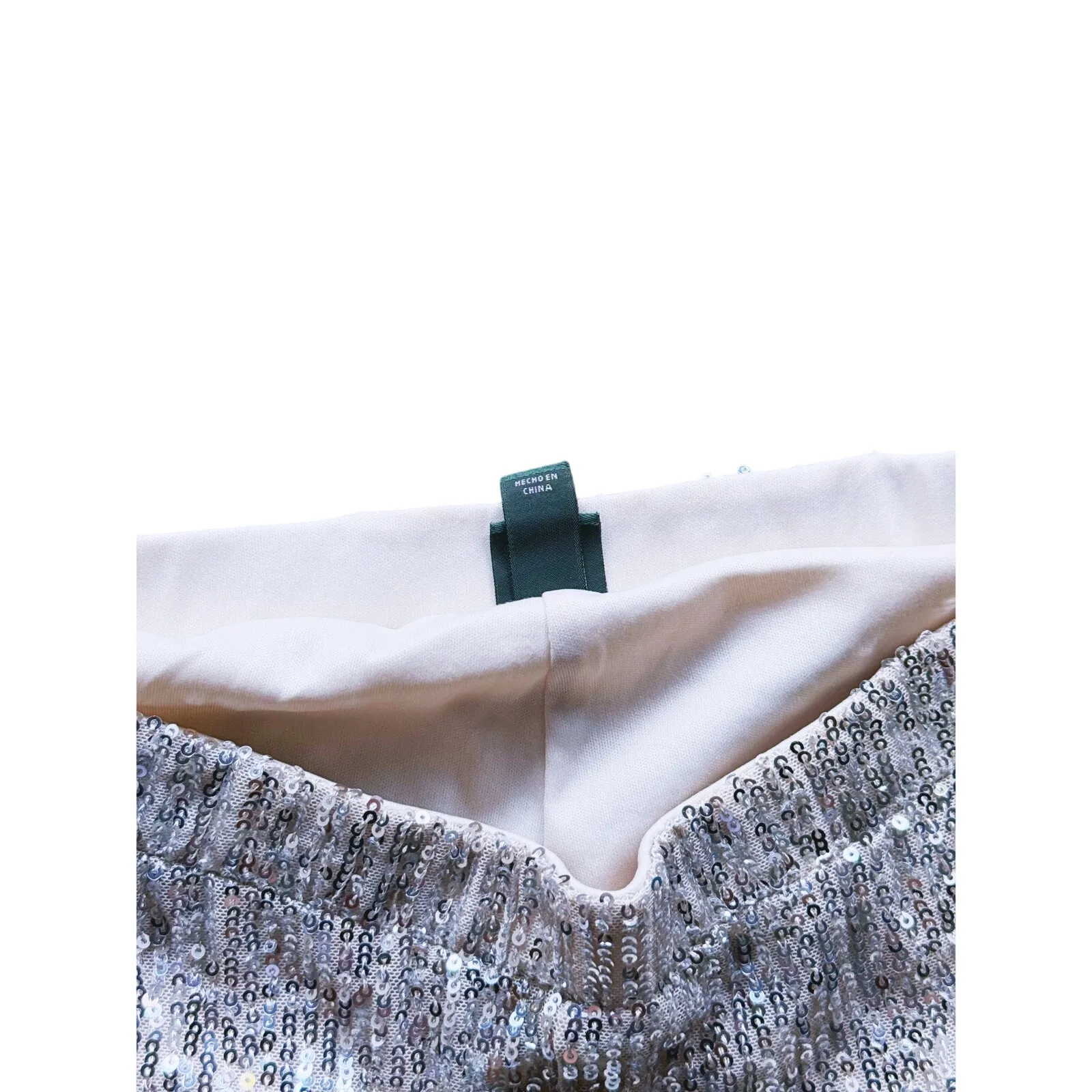 Wild Fable Mid Rise Wide Leg Silver Sequin Flare Pants Small Holiday NYE Glam - Image 6