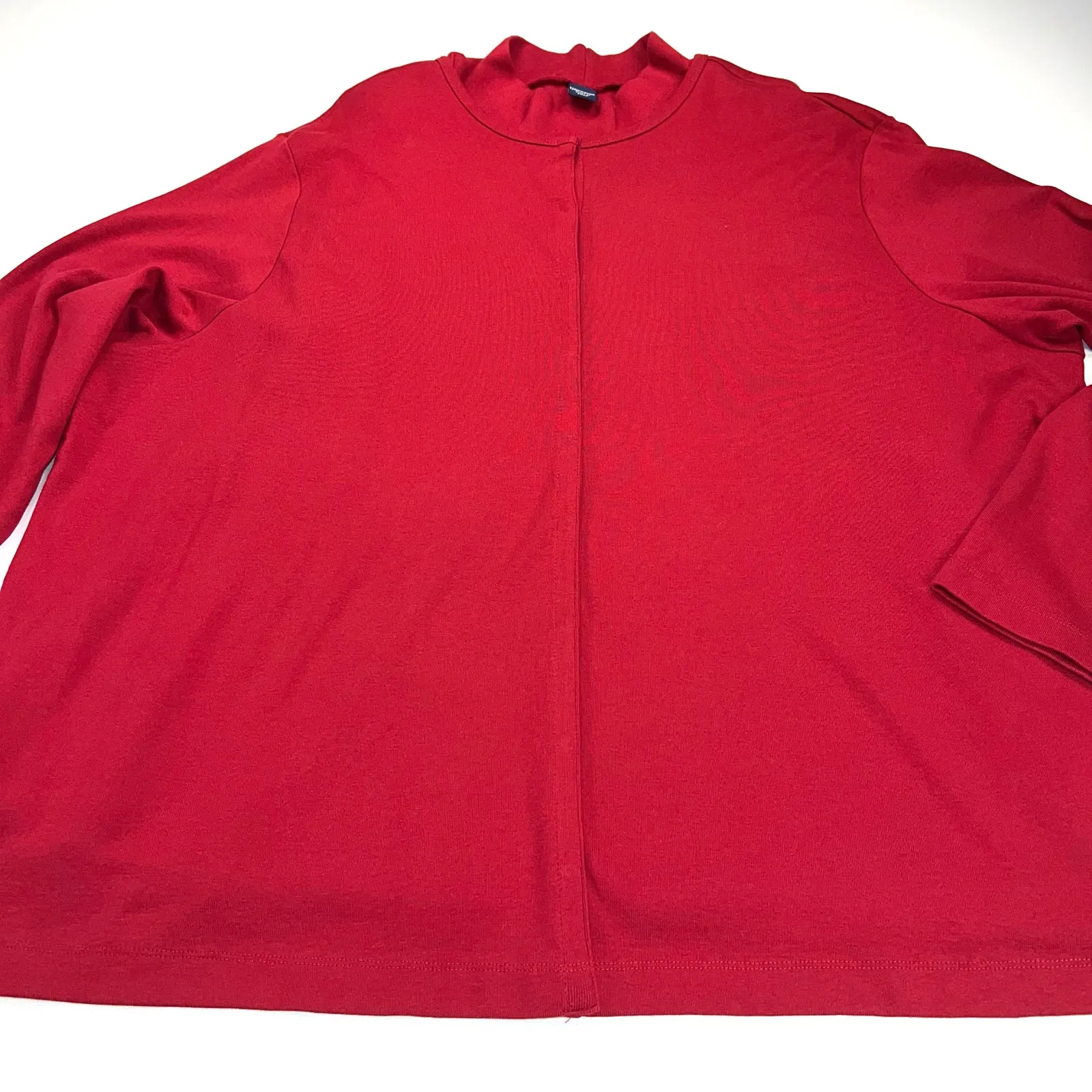 Lands’ End Red Mock Neck Cardigan Twinset 2 Piece 100% Cotton Size 3X (24W - Image 12