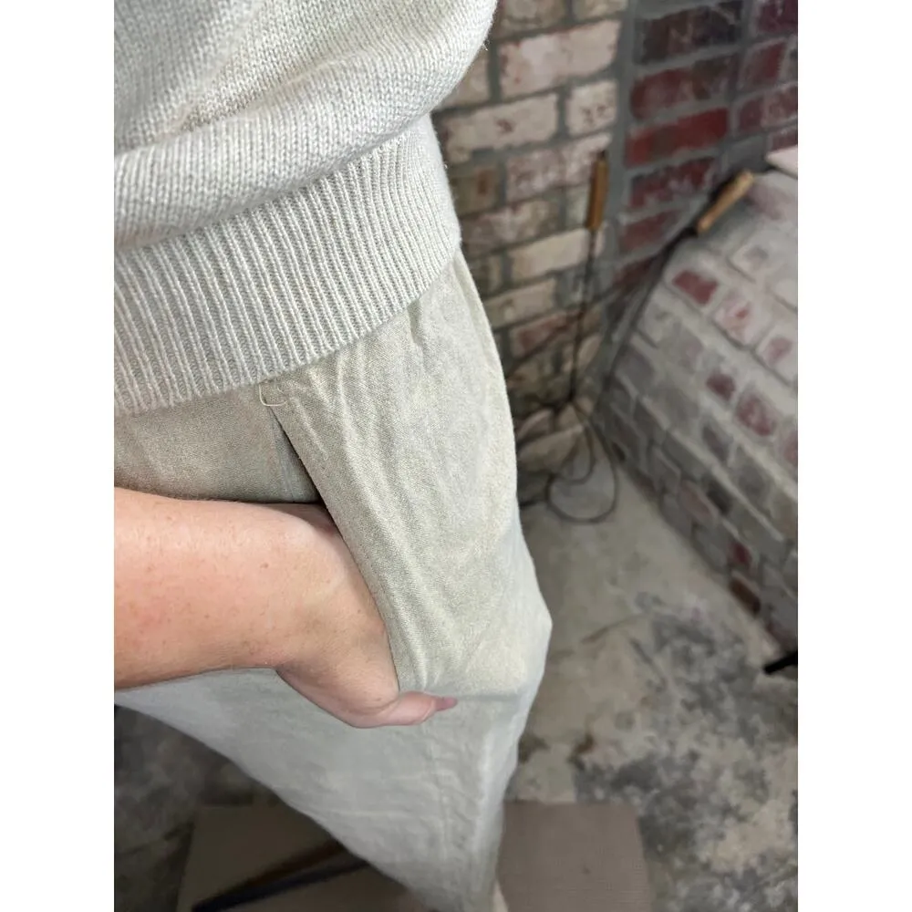 sweater pants set linen blend monochromatic tan Size L - Image 10