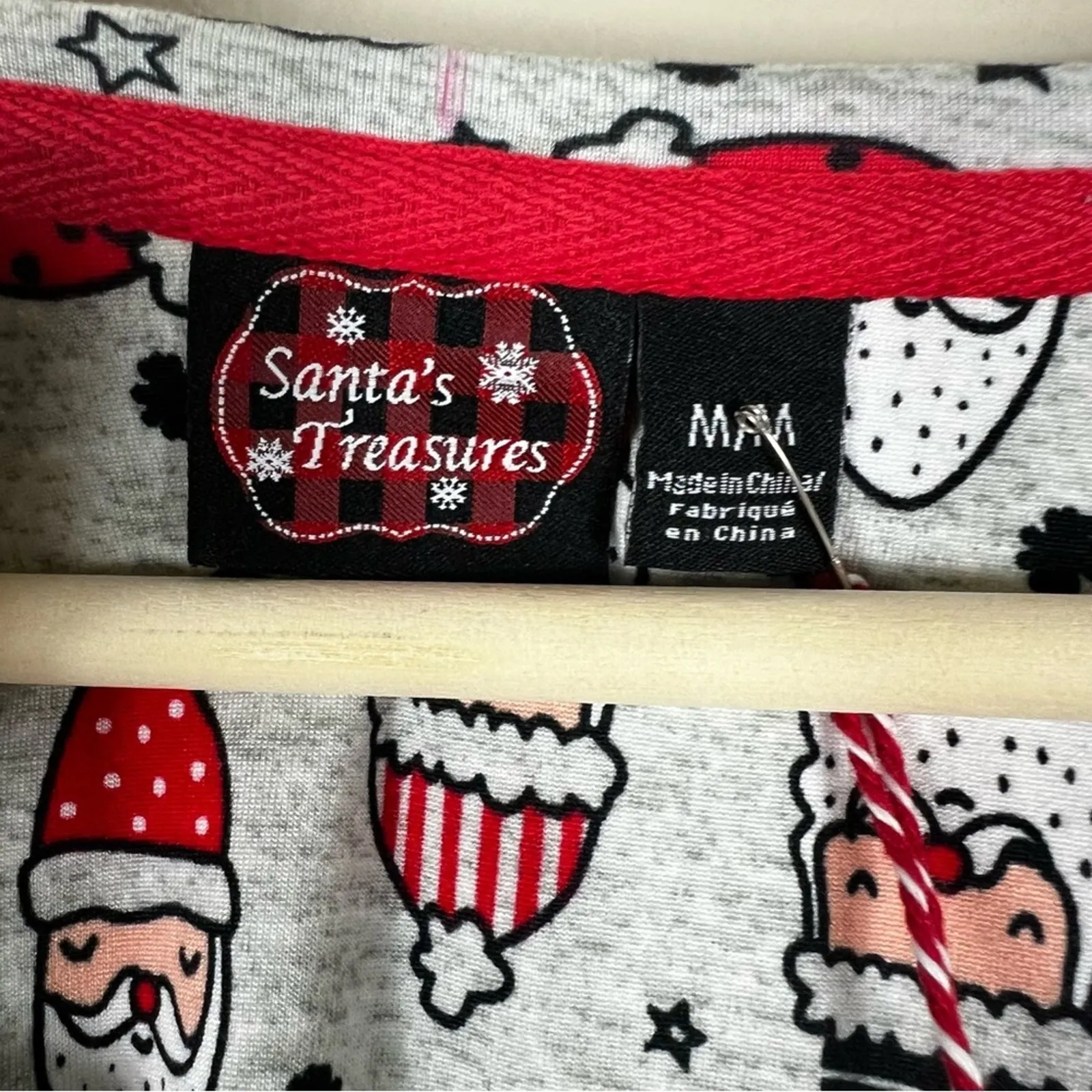 NWT Santa’s Treasures Tunic Sleep Shirt Womens M Gray Santa Christmas Cozy Size M - Image 6