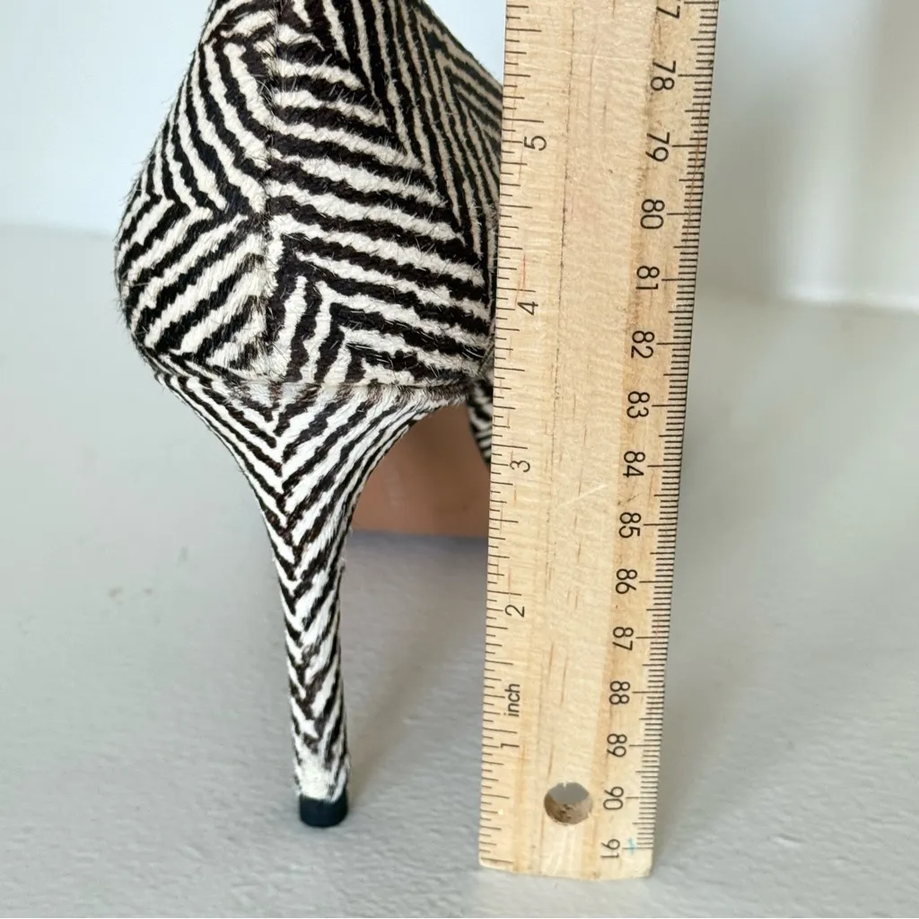 Banana Republic zebra print pony hair animal print high heels luxury size 10 - Image 5