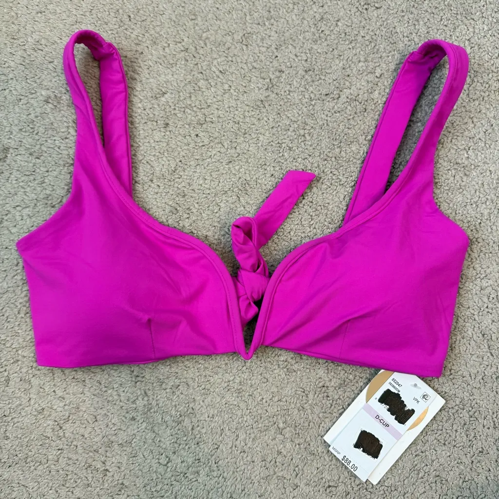 Becca V-Wire Bikini Top Vivid Pink‎ D-Cup - Image 3