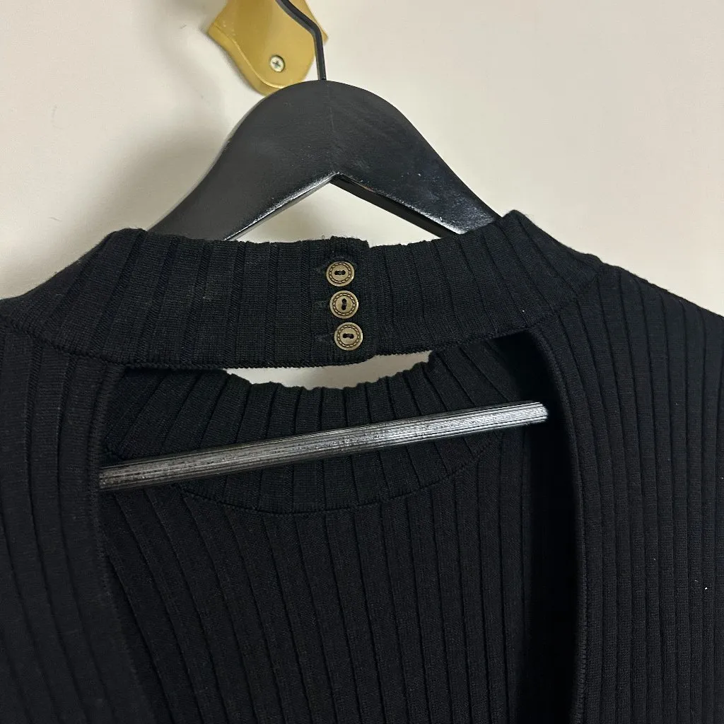 FREE PEOPLE Free People Emmy Long Sleeve Minidress in Black Size Large - Image 6