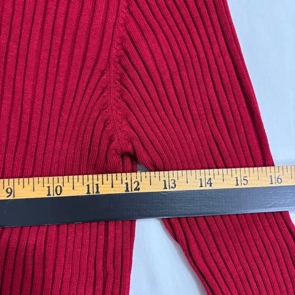 Dressbarn Ribbed Sweater Womens XL NWT Red Lace V-Neck Stretch Y2K Holiday Gift - Image 8