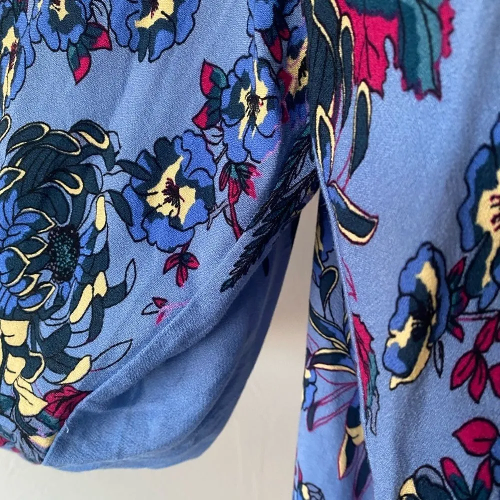 Free People blue multicolored floral print kimono - Image 8