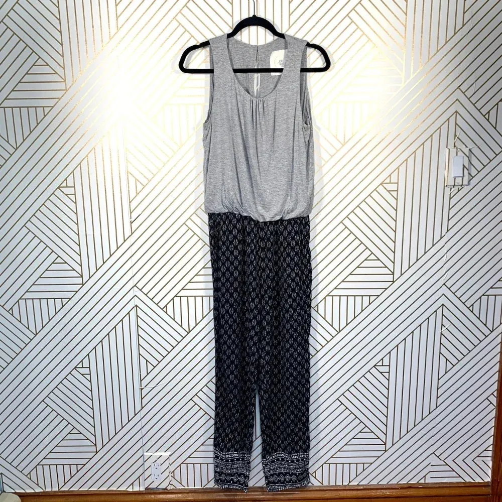 Anthropologie Hei Hei Rhodes Jumpsuit Sleeveless Printed Gray Black Size‎ Small - Image 3