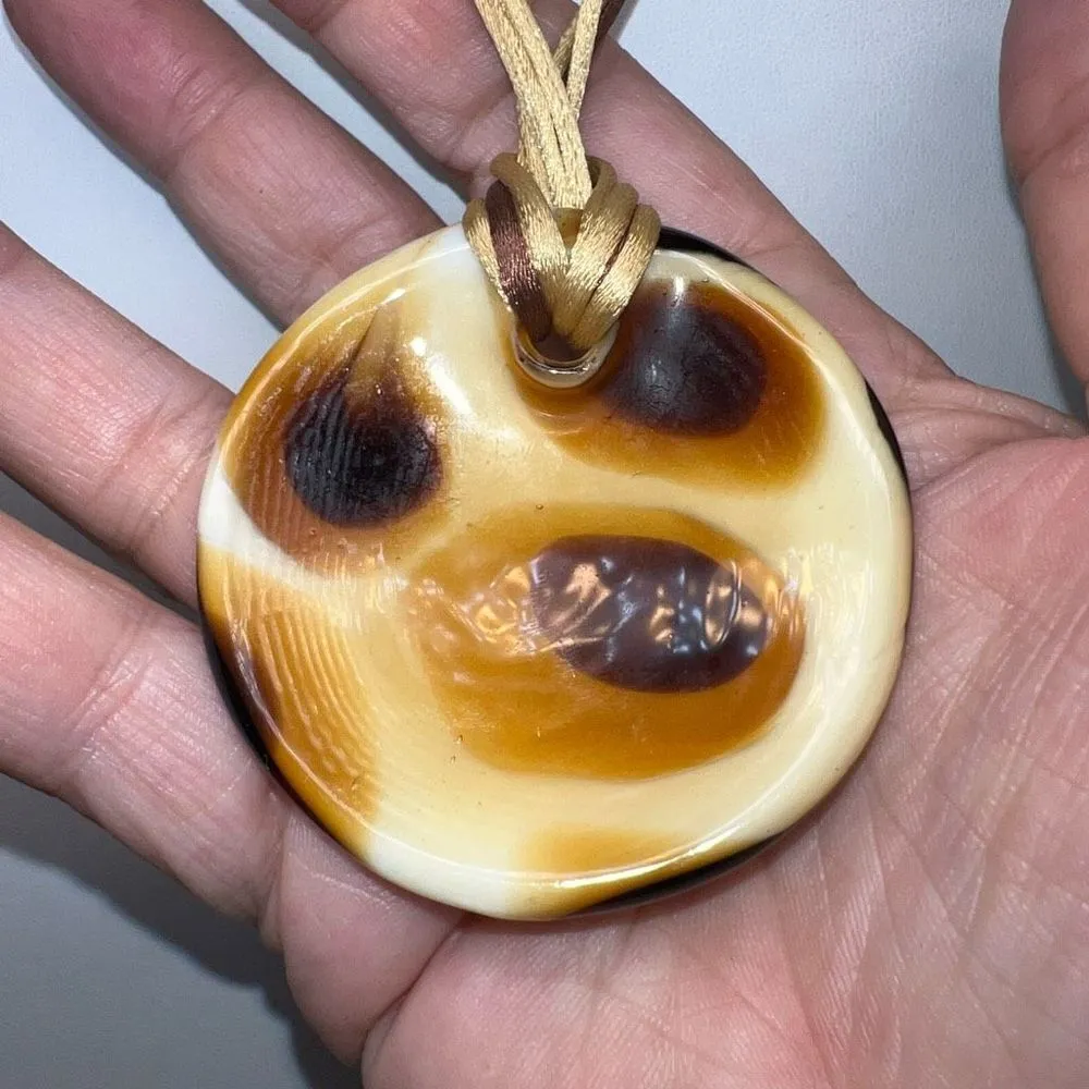 Venetian Glass Pendant on Silk Cord Brown - Image 3