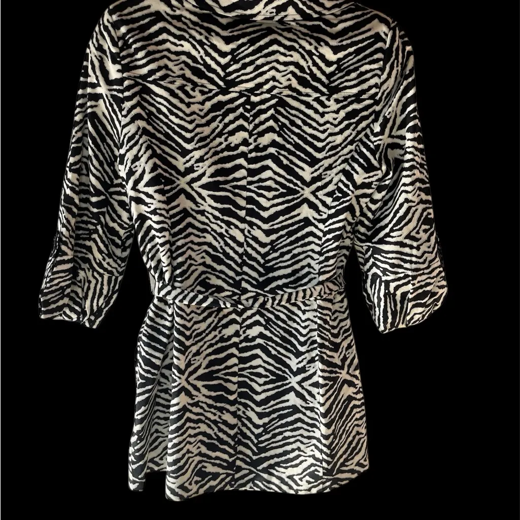 WOMENS EMMA JAMES ZEBRA TRENCH JACKET SIZE 10 pre-owned‎ - Image 4