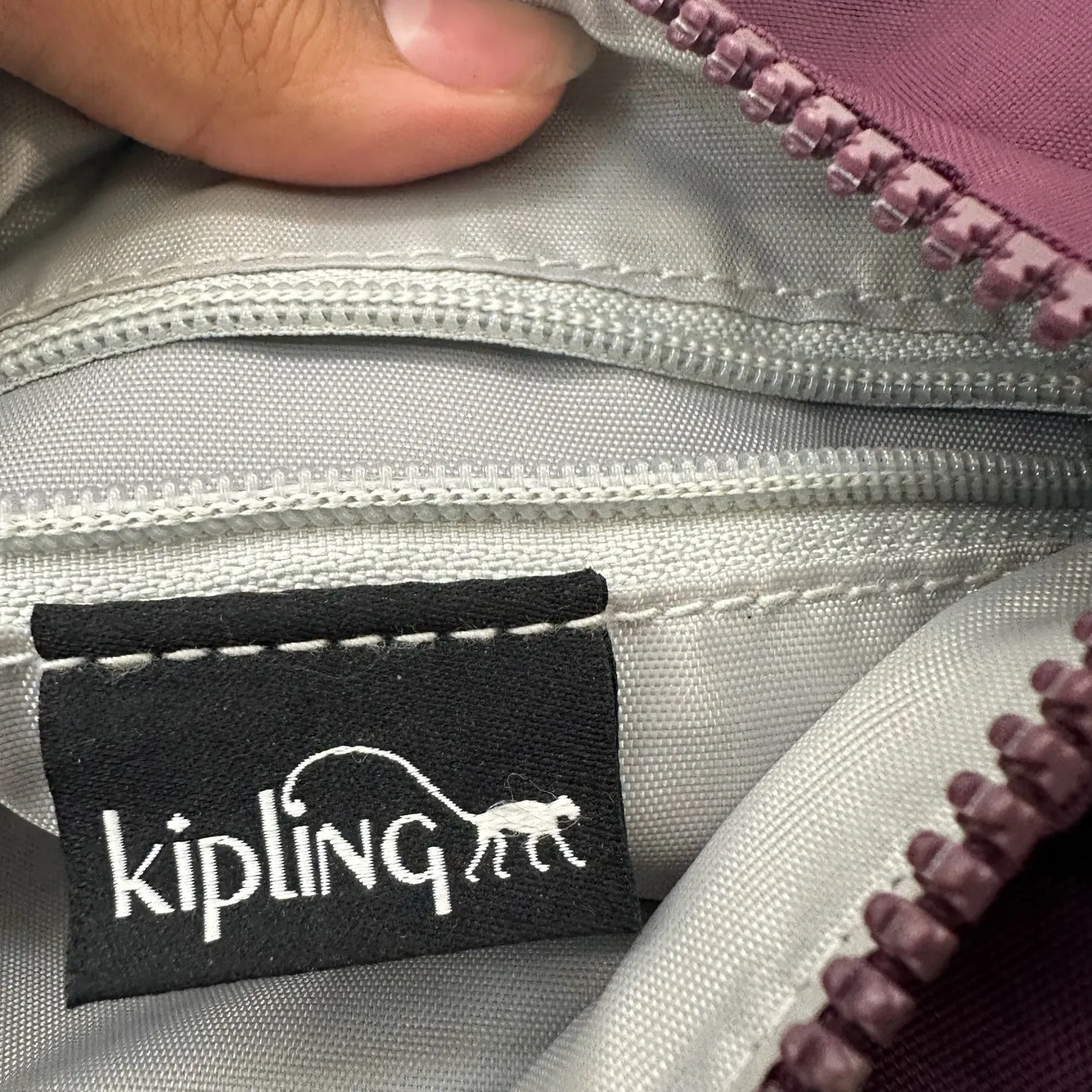 Kipling Crossbody Eggplant‎ Purple Multiple Pockets Adjustable Strap - Image 5