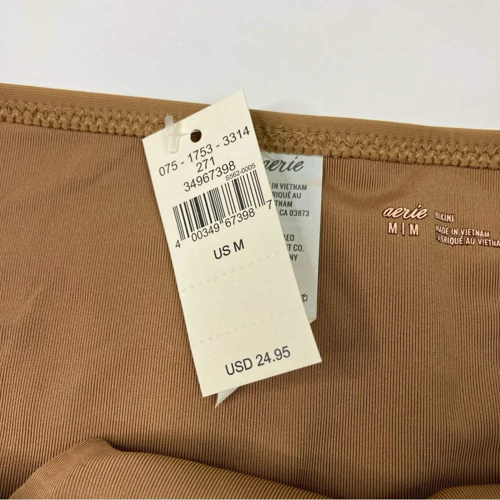 Aerie | Tan Neutral Ruffle Bikini Bottoms Full Coverage NWT Womens M - Image 4